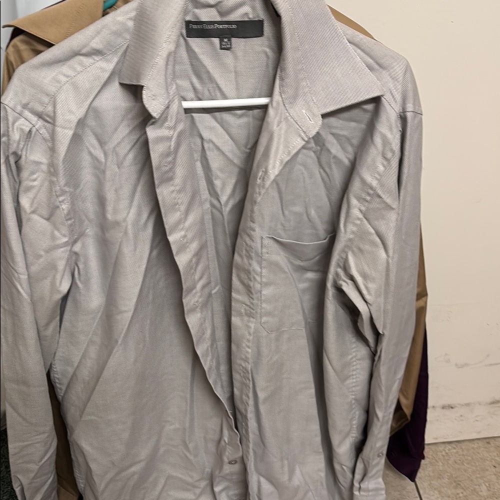 Perry Ellis Light Gray Dress Shirt